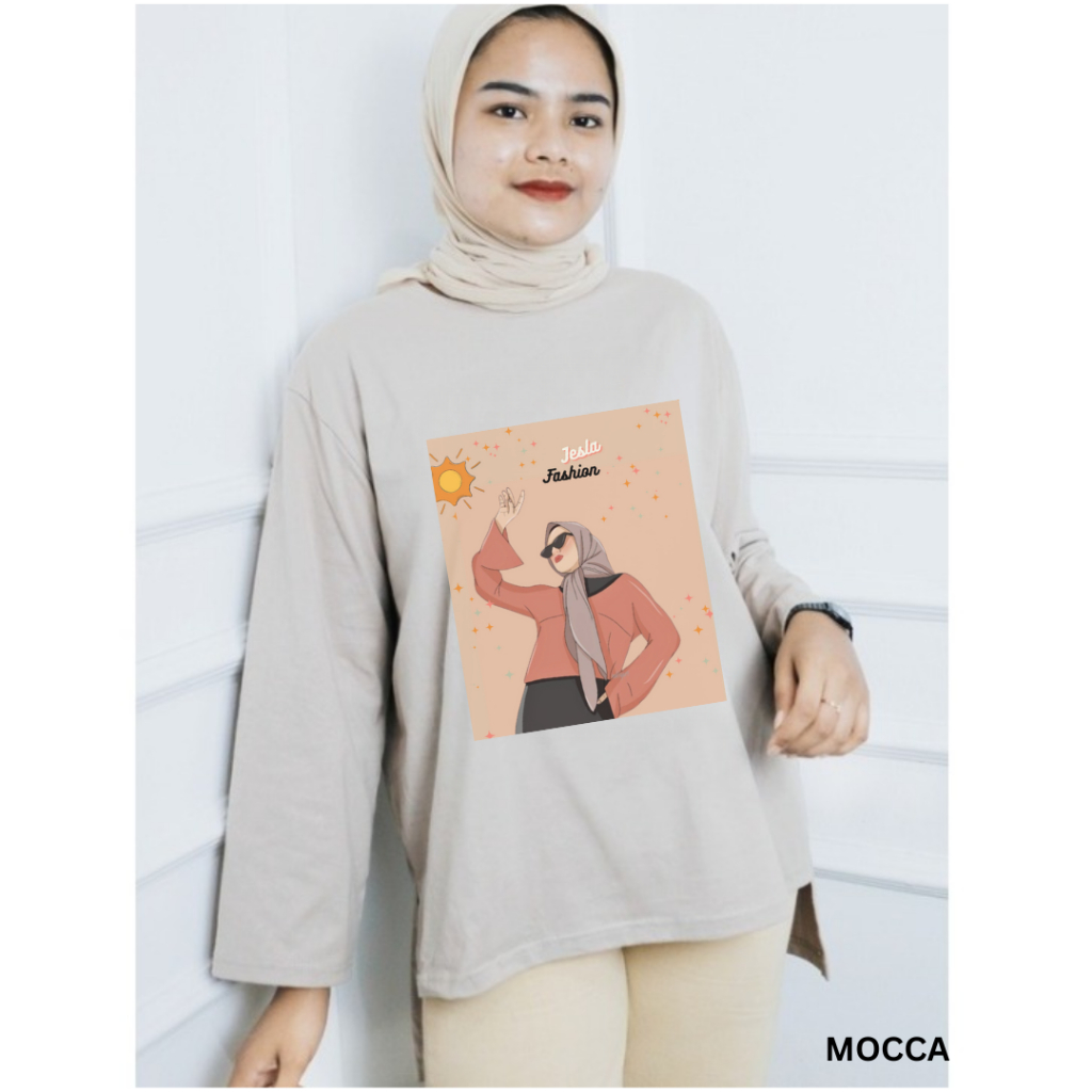 Kaos Oversize Lengan Panjang Tomorrow Blouse Bahan Kaos Katun Combed  Aplikasi Sablon Ukuran S - XXX