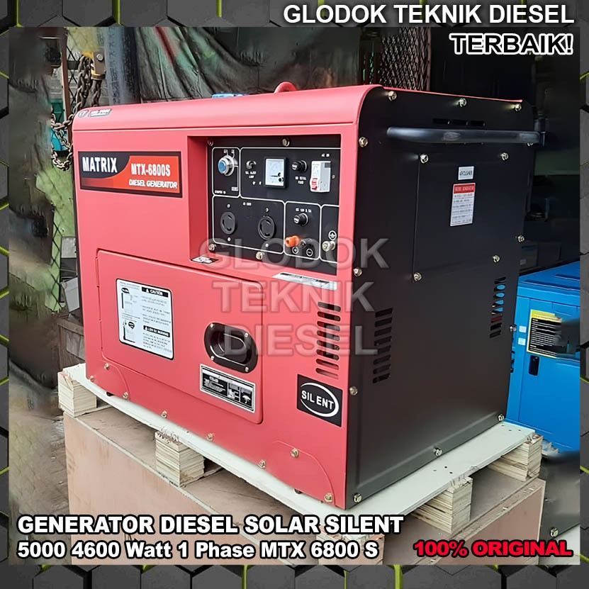 Genset Generator Diesel 5000 4600 Watt Silent Solar MTX6800S Matrix MTX 6800 S 6800S Original Terbaik 1 Phase