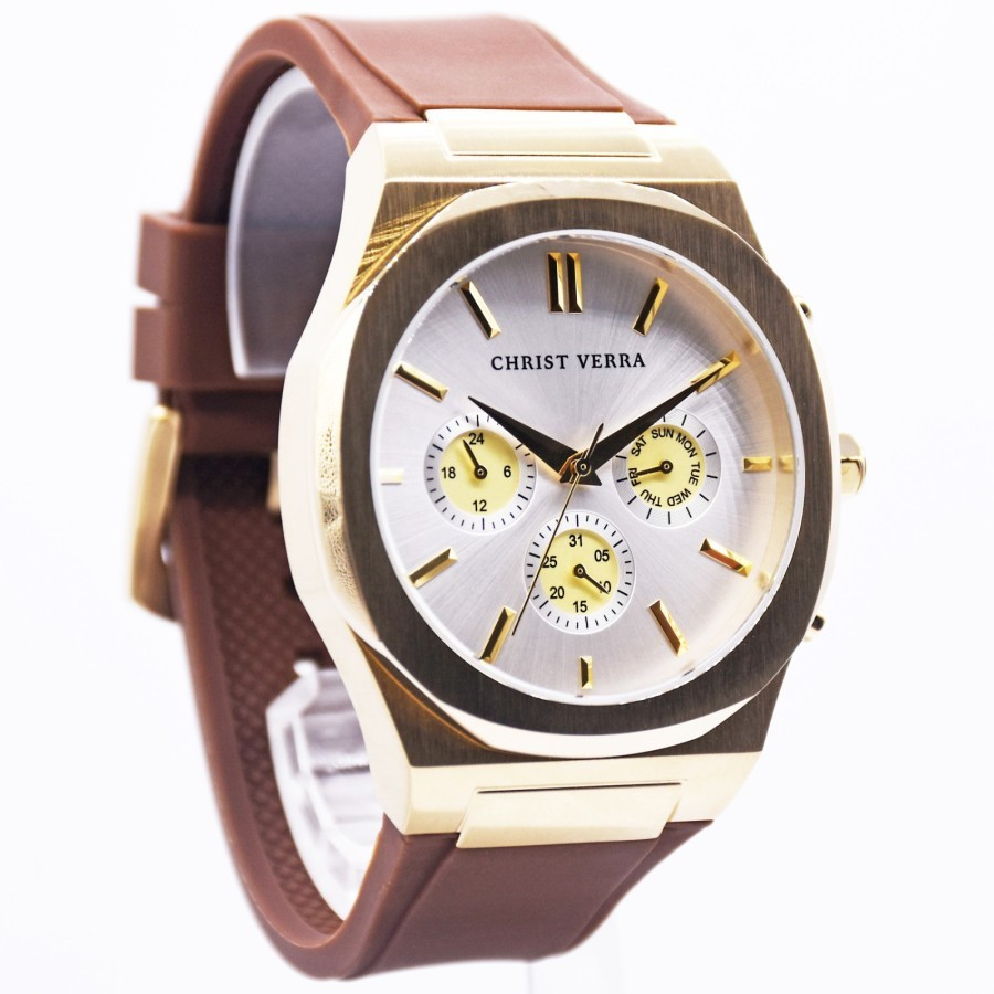 Christ Verra 920145G-32 SLV Jam Tangan Pria Original-Rubber