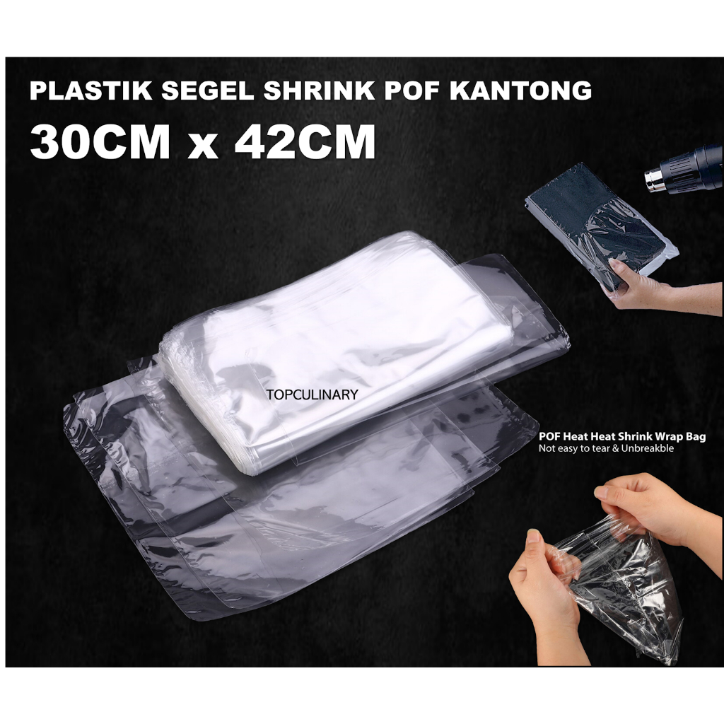 

plastik shrink tipis pof kantong segel parcell hp buku majalah 30cm x 42cm