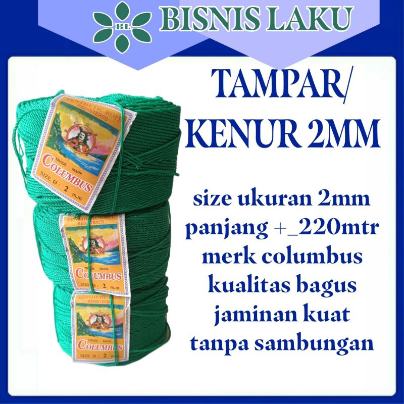 1ROLL KENUR 2MM COLUMBUS/ TALI TAMPAR 2MM TALI TAMBANG 2MM SEAGULL ORIGINAL/ TALI DADUNG TALI SAPI T