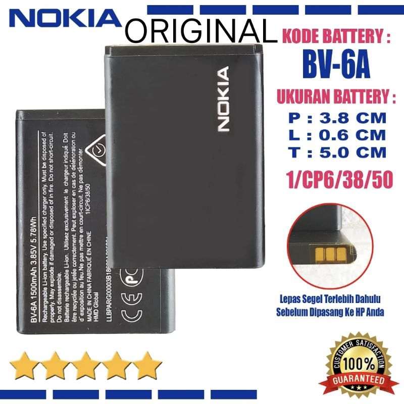 Baterai Batere Baterry BV-6A NOKIA 2720 Flip TA-1168 TA-1170 TA-1295 baterai nokia 8110 pisang