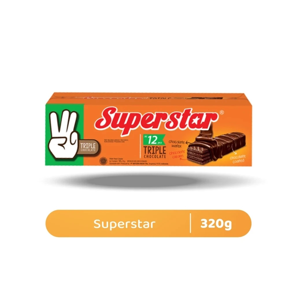

SUPER STAR ROMA WAFER COKLAT BOX ISI 12 pcs