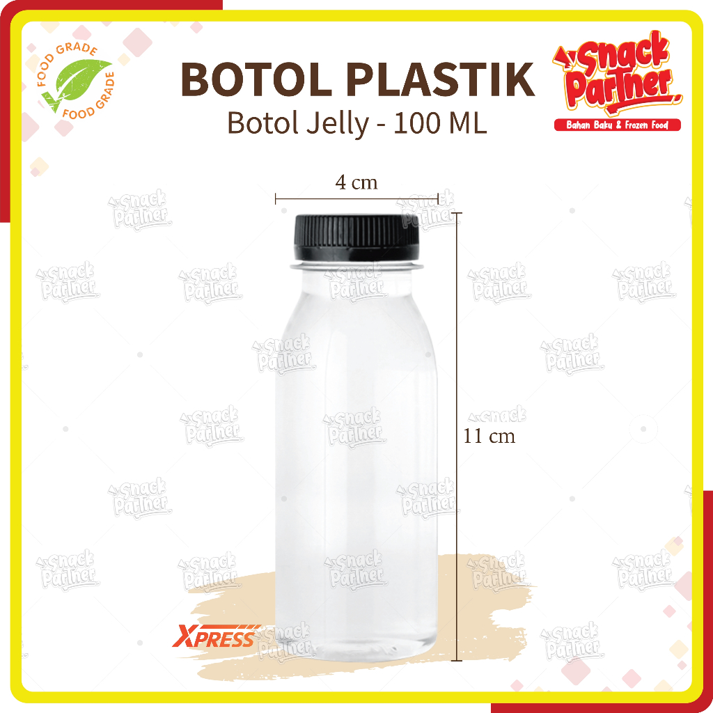 BOTOL JELLY 100 ML - Botol Minuman Plastik Bening 100ML Banjarmasin
