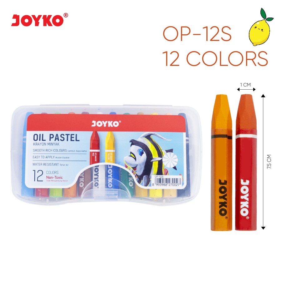 

Crayon Oil Pastel Joyko OP-12S / Krayon Minyak 12 Warna