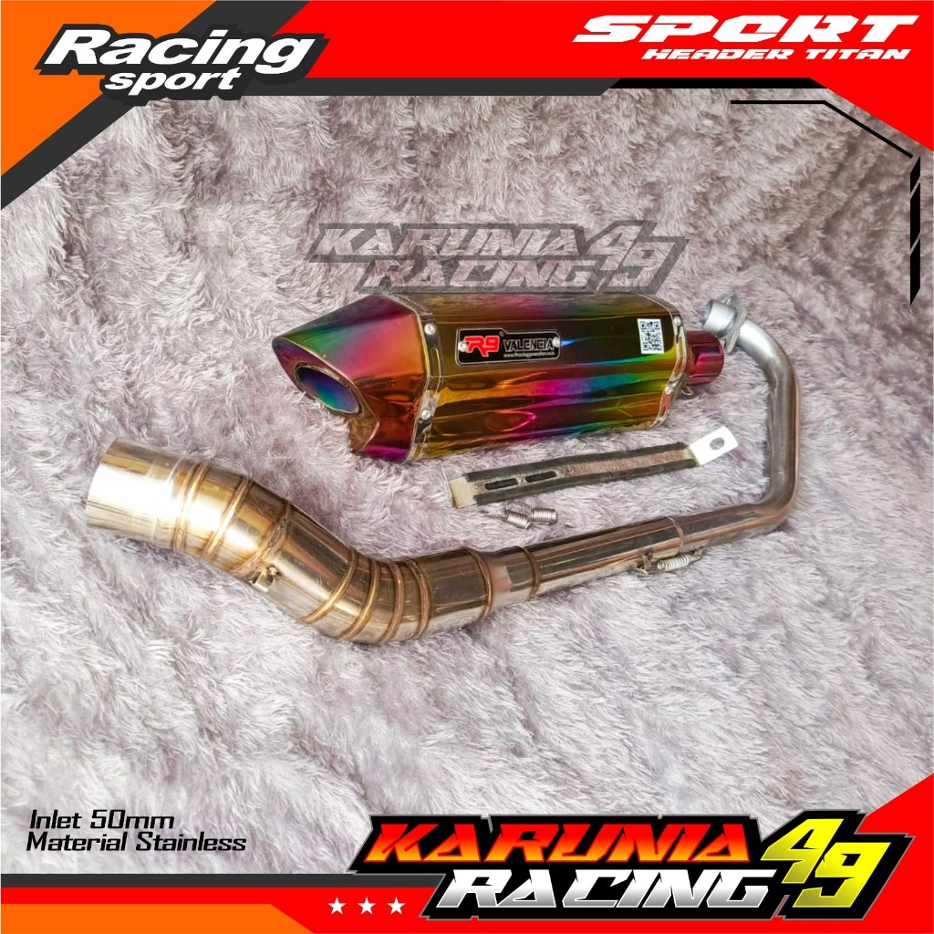 KNALPOT RACING R9 VALENCIA PELANGI PNP VIXION R15 V2 V3 V4 SATRIA FU CB150 CBR150 SONIC JUPITER MX K
