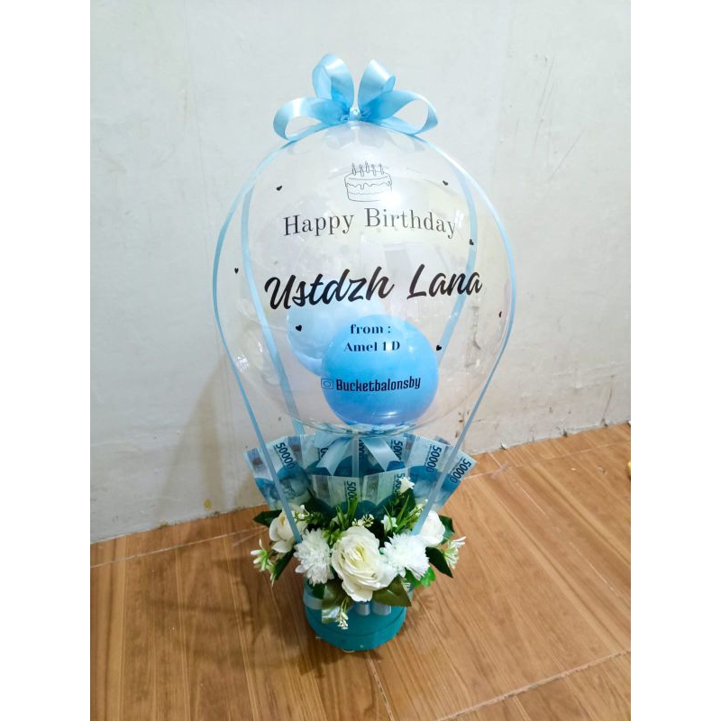 Bucket balon isi uang 500rb + jasa