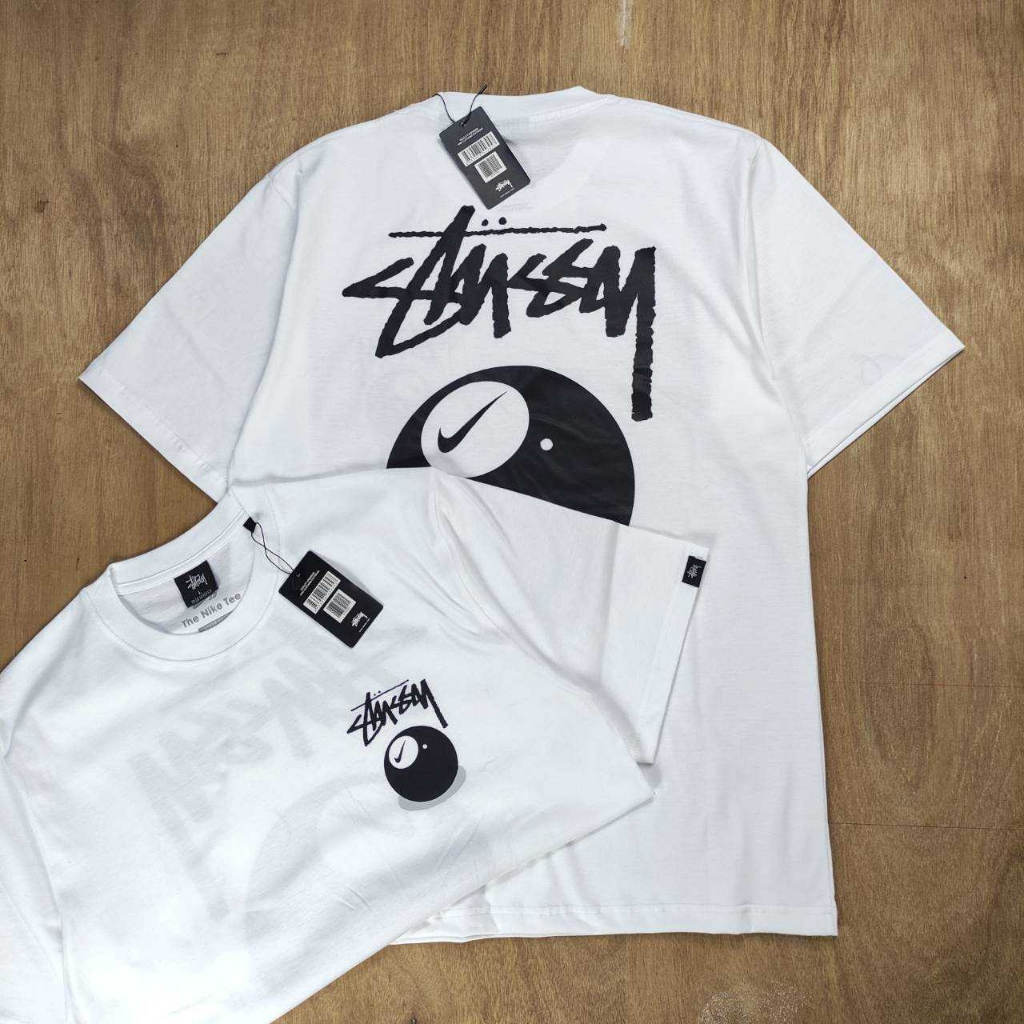 KAOS OVERSIZE STUSSY X NIKE BALL LOGO BASIC WHITE