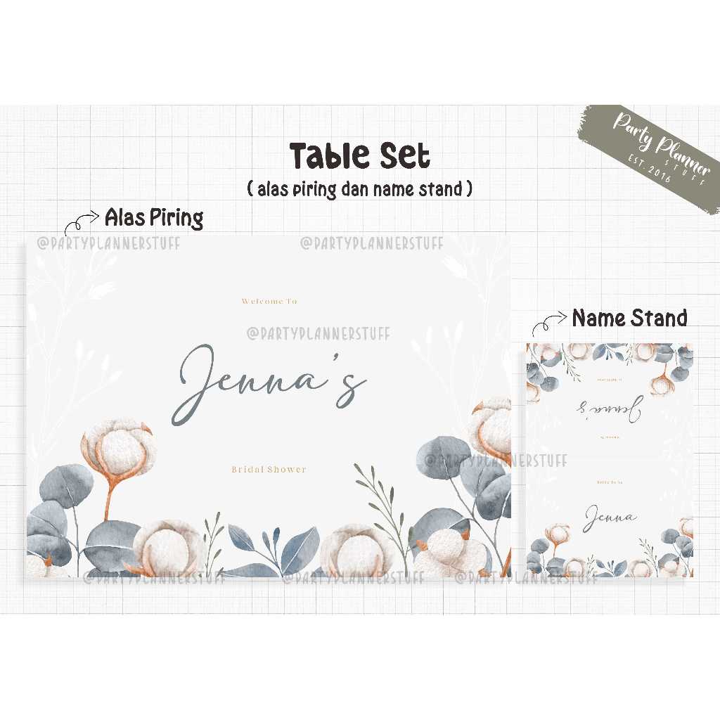 Table set bridal shower / baby shower / sweet seventeen table decor / table set anniversary / birthd