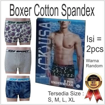 Celana Dalam Pria Katun Celana Boxer Cowok Cotton isi 2 pcs Ck02 020