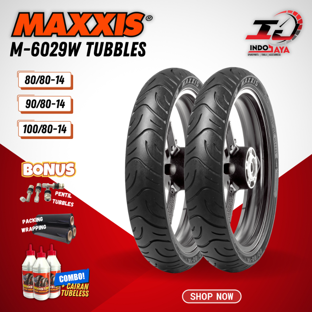 [BAYAR DI TEMPAT] BAN MAXXIS M6029 / M6029W ( 80/80-14 / 90/80-14 / 100/80-14 ) BAN TUBELESS / BAN M