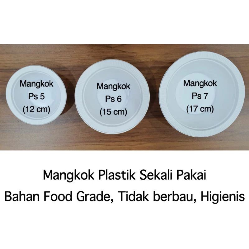 (50PCS) MANGKOK SEKALI PAKAI PS 6 / MANGKOK PLASTIK PUTIH SUSU 6INCH / MANGKUK PLASTIK PS 6