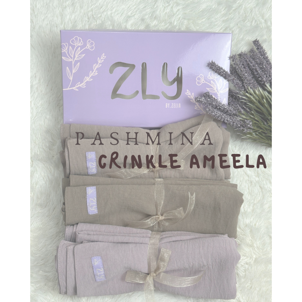 Pashmina Ameela Crinkle Airflow Premium |Hijab Pashmina Adem dan Lembut By ZLY ZELIA