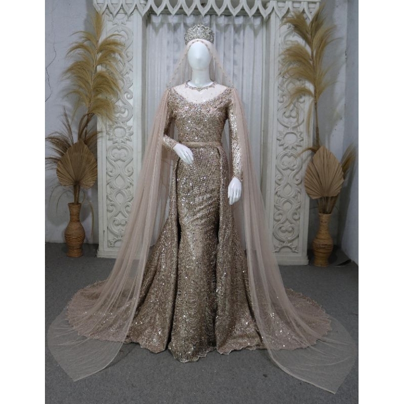 kebaya slim ekor lepas pasang