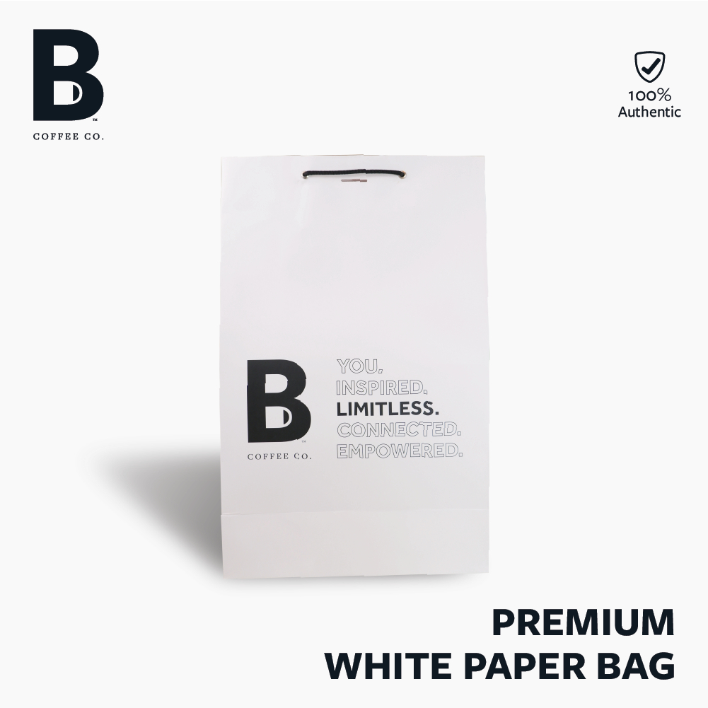 B COFFEE CO White Gift Bag
