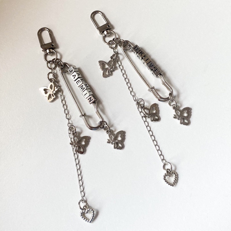 [BISA CUSTOM] Keychain Nama Aesthetic/ Keychain Huruf/ Keychain Custom