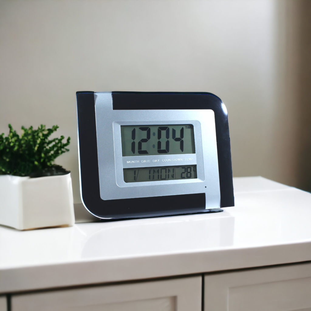 Jam Dinding Digital LED Kalender Alarm Esa 5887NL