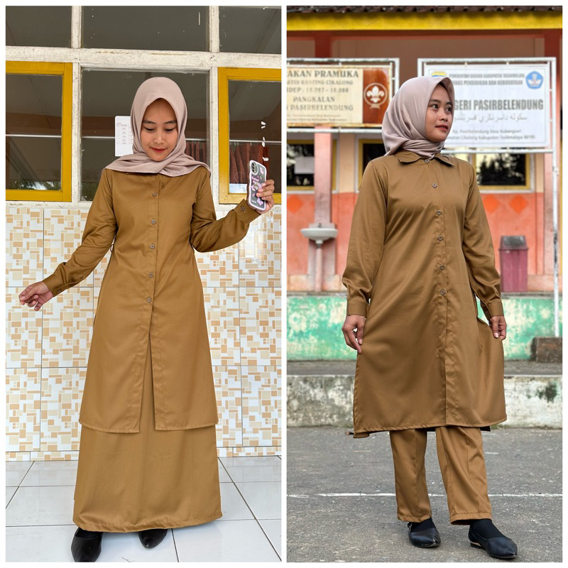 Tunik Pemda polos simpl seragam dinas
