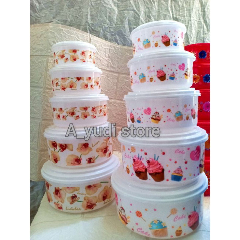 terbaru rantang elea 5 susun motif bunga /lunch box /tempat makan 5 susun