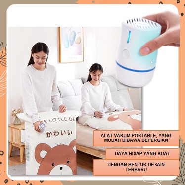 VAKUM BAJU VACUM BAG PAKAIAN TRAVELING ELEKTRIK TAS PENYIMPANAN LISTRIK POMPA VACUUM LISTRIK VACUUM