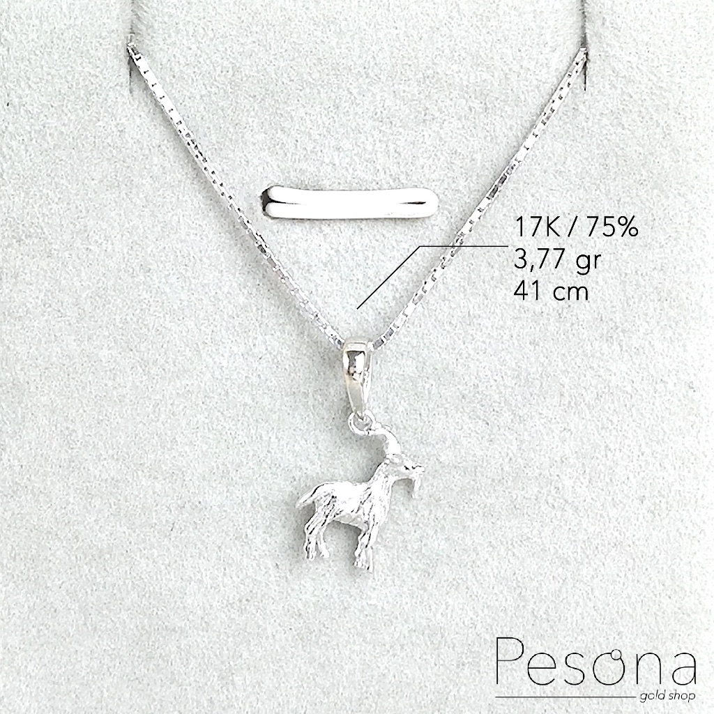 KALUNG KOYEK EMAS PUTIH MODEL RUSA 41 cm | 17K | 3,77 gram