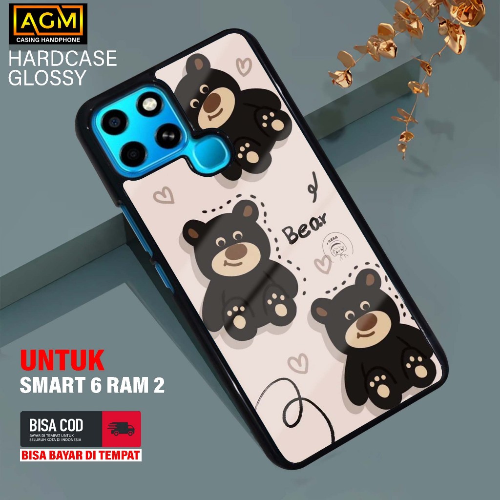 Case Infinix Smart 6 Ram 2 [Bear] Casing infinix- Case Hp infinix Smart 6 Ram 2 Smart 6 Ram 3 Smart 
