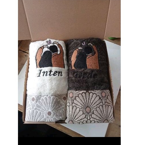 handuk bordir custom kado wedding/anniversary/ultah