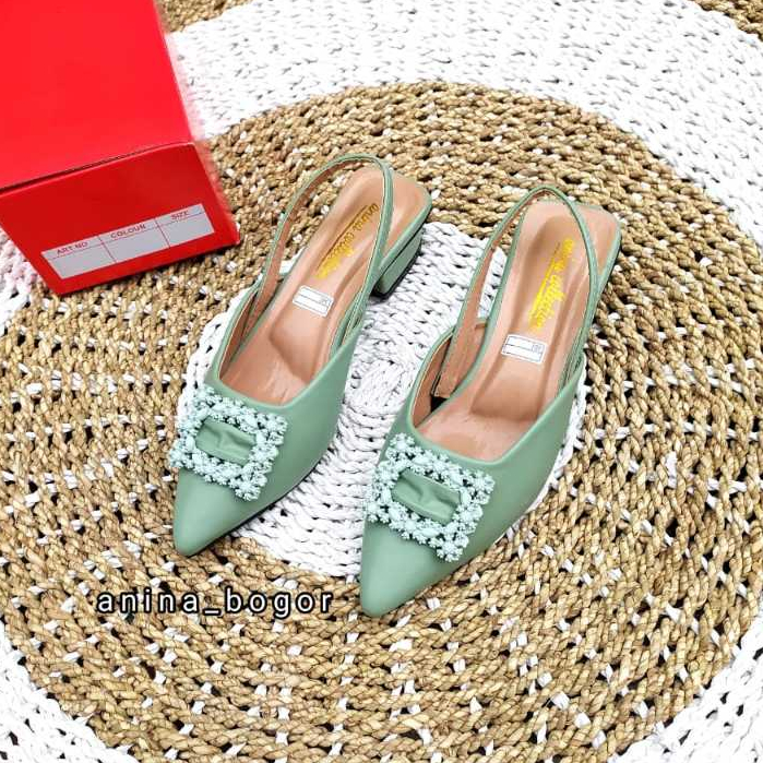 Sepatu heel mules wanita SHA-007/sandal heel tali wanita terbaru/sepatu heel wanita bahan glosi