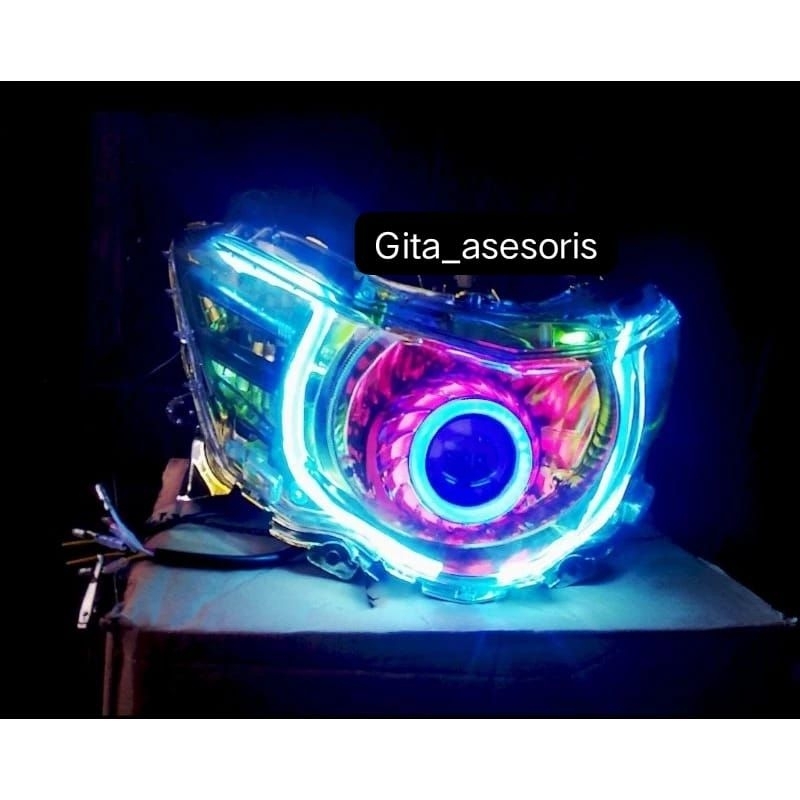 Reflektor lampu depan Yamaha Mio soul GT 115 l xoen GT 125 custom projie highlow plus alis running w