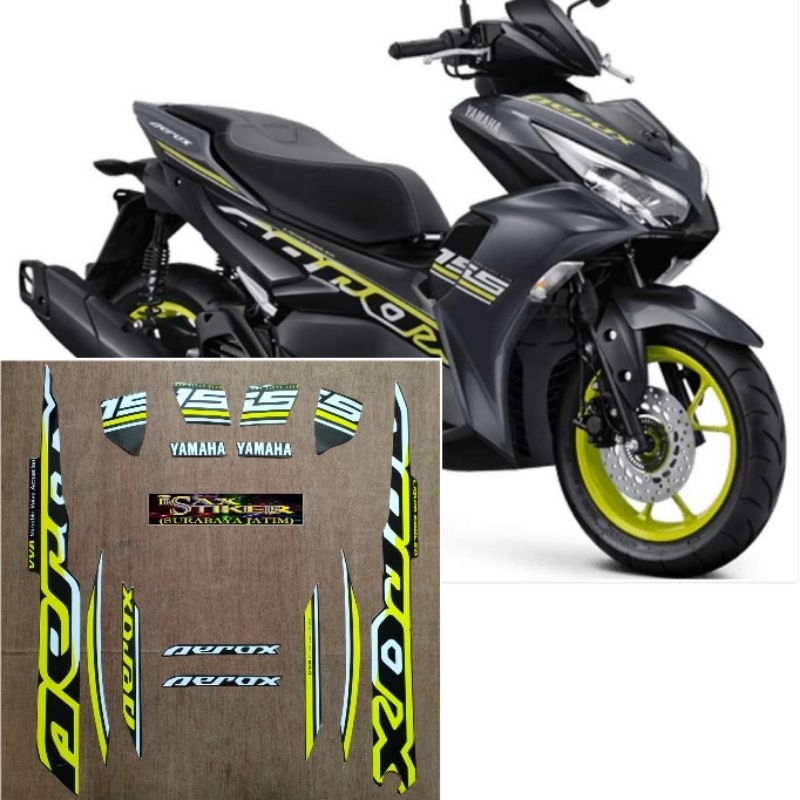 Striping Original Yamaha Aerox 155 kuning tahun 2022