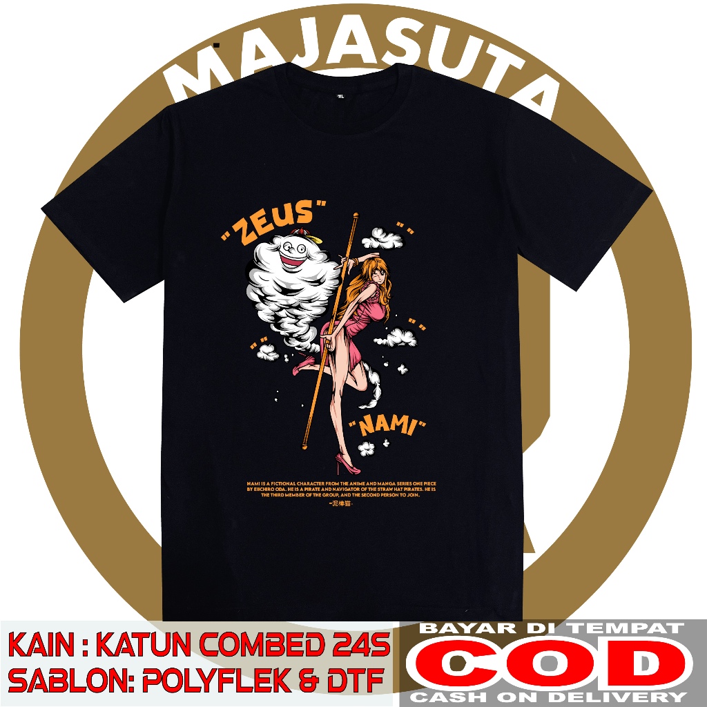 KAOS ANIME ONE PIECE NAMI BAHAN KATUN COMBED 24S BISA COD KAOSKEREN KAOSDISTRO KAOSANIME