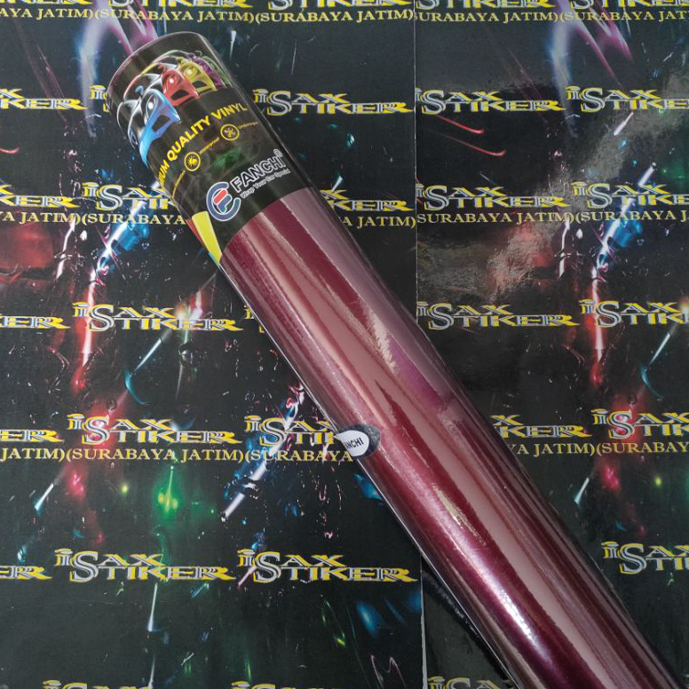 Kemasan Baru.. skotlet merah gelap metalic candy merah tajam ukuran 50cm merek fanci 35