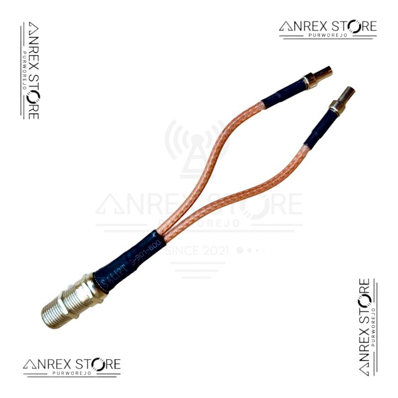 ANREX STORE Pigtail Dual TS9 to F lurus / Pigtail TS9 to F Cabang Lurus / Pigtail modem B818 / Pigta