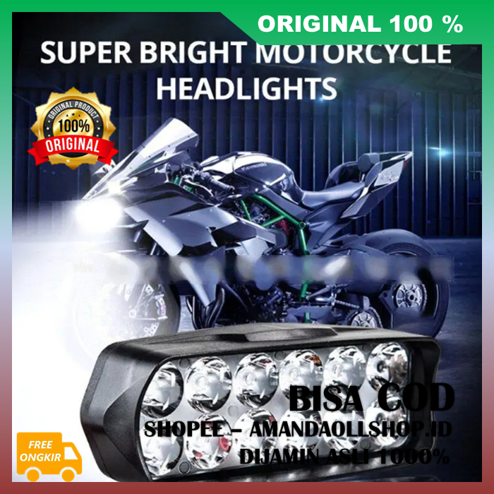 Superbright 12 Led Lampu LED Bar Tembak Sorot Motor Mobil 12 Titik Mata Led 100% ASLI