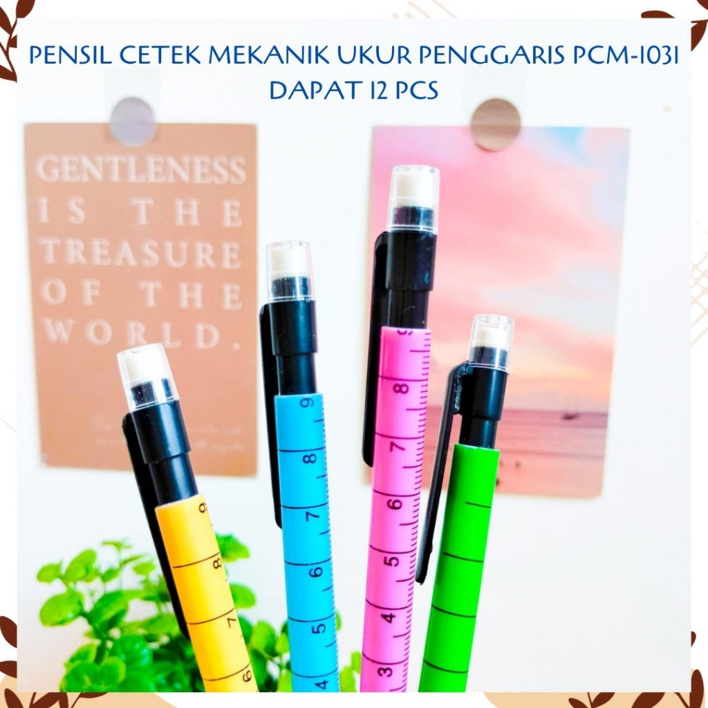 

SELUSIN (12 PCS) PENSIL CETEK MEKANIK UKUR PENGGARIS PCM-1031 MECHANICAL KLIK CLICK KARAKTER UNIK MURAH PENCIL ALAT TULIS KANTOR SEKOLAH MURAH TERMURAH