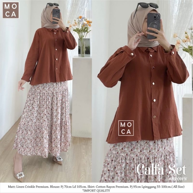 Calfa Set Linen Crinkle Premium by Moca