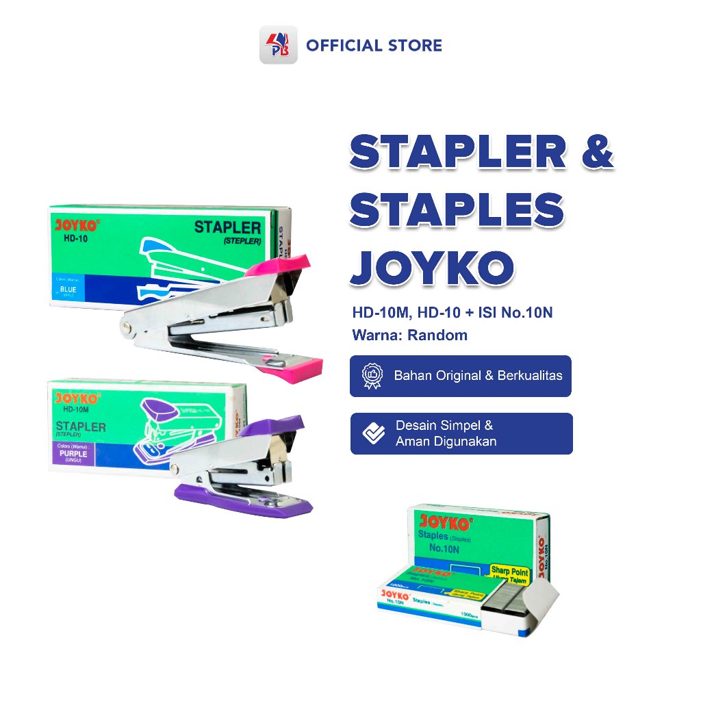 

Stapler Joyko Ukuran Kecil Sedang dan Isi Staples No 10