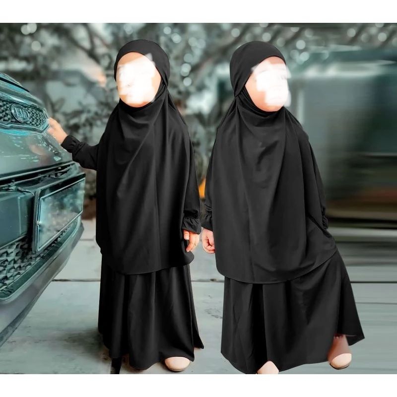Set Gamis Syar'i/Baju + French Khimar Anak/Gamis Polos Anak Perempuan/Setelan_Anak_Perempuan