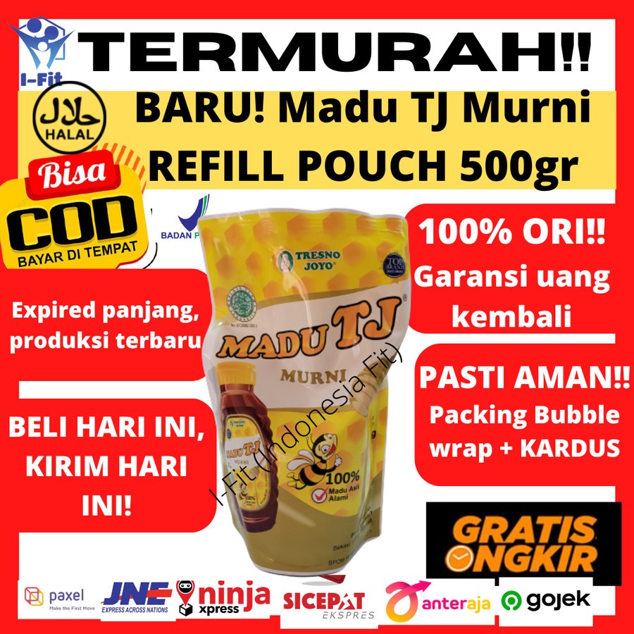 

Madu TJ Murni Pouch Refill 500 gram Tresno Joyo Original Termurah 500gr