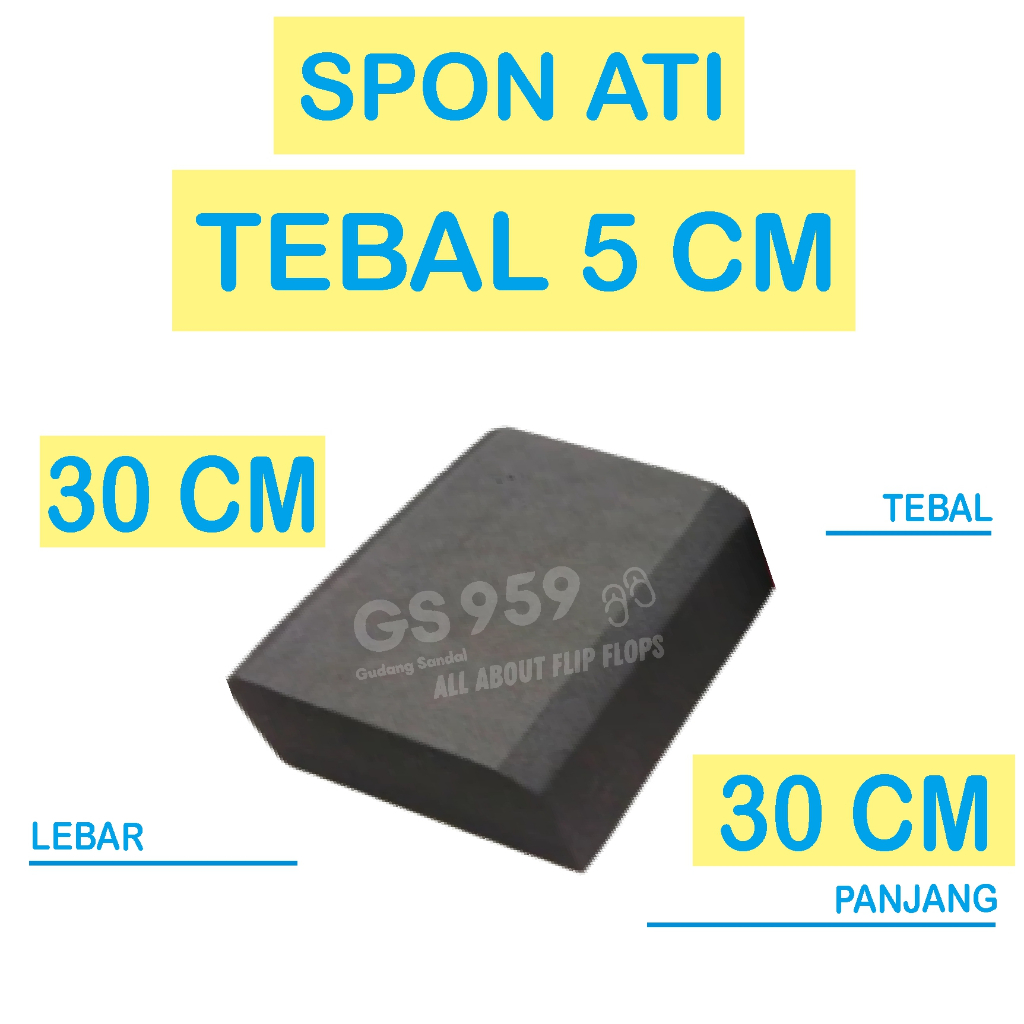 SPON ATI / BUSA ATI / SPON EVA TEBAL 5 CM WARNA HITAM UKURAN 30 CM X 30 CM