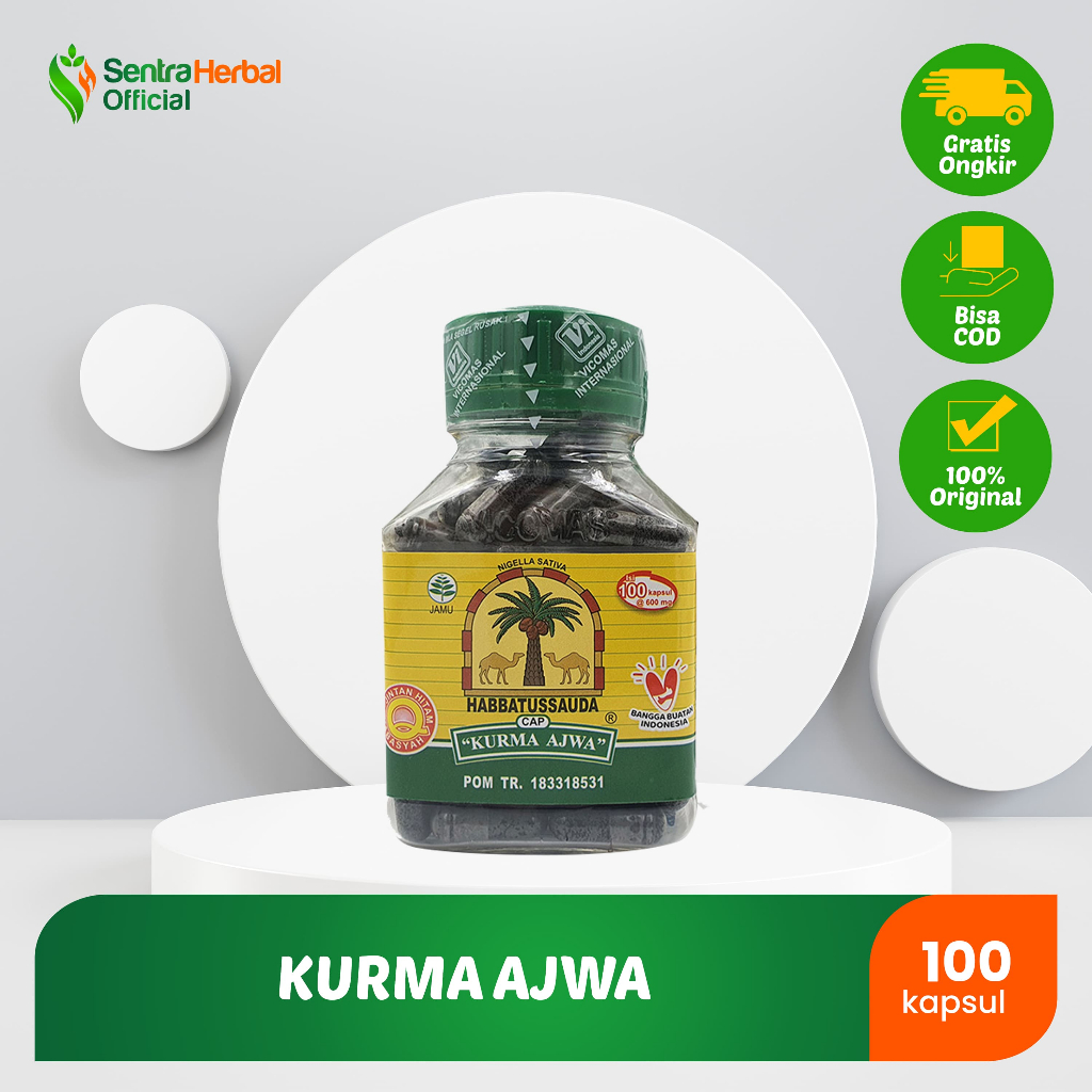 Kurma Ajwa Vicomas 100 kapsul - herbal  memelihara kesehatan seperti daya tahan tubuh.