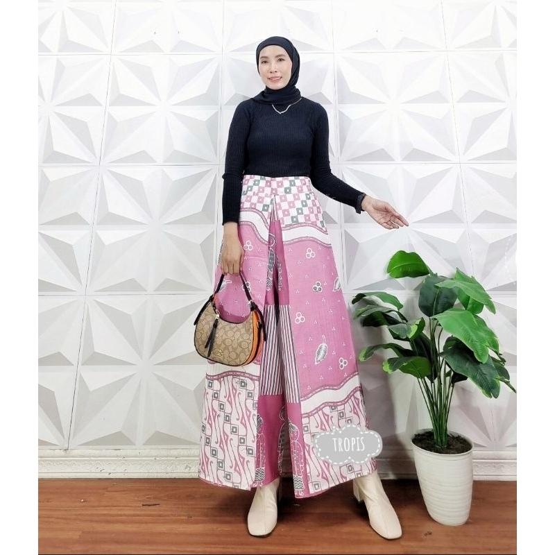 Celana kulot LAYER KOTAK JUMPUT celana batik tumpuk kerja kantoran bawahan kebaya celana kondangan c