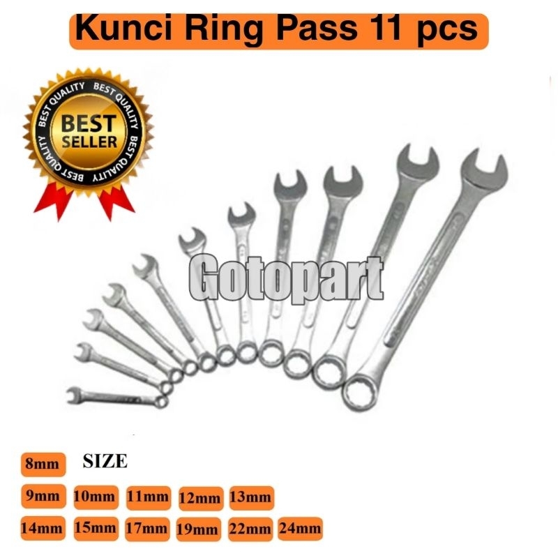 kunci ring pass set 11 pcs kunci set kunci pas 1 set