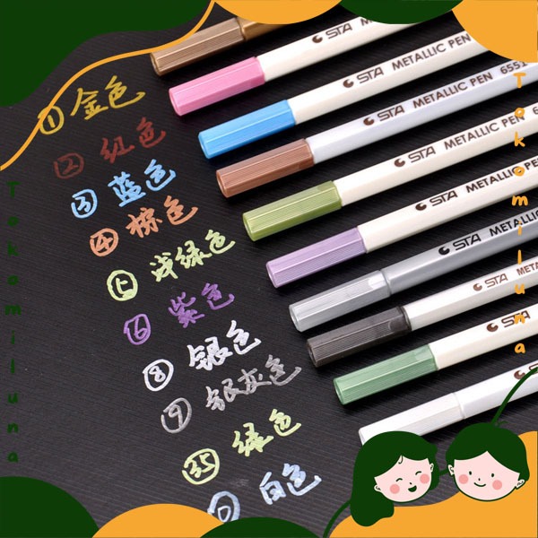 

Pulpen metallic warna warni spidol metallic pen aesthetic HB1546