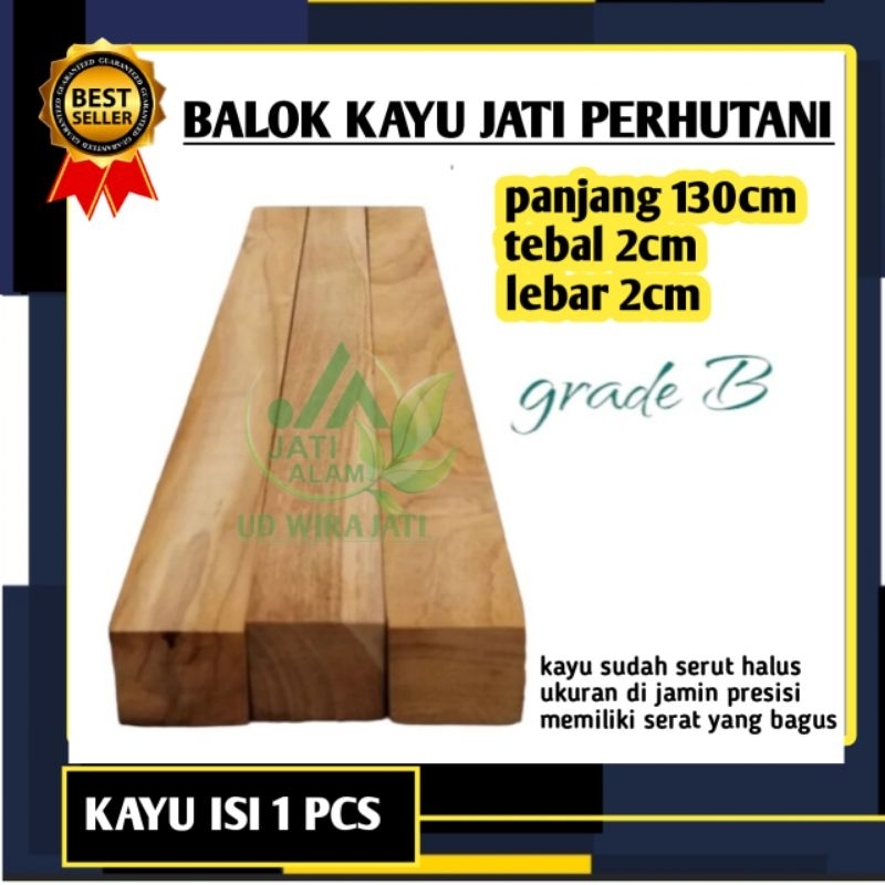 balok kayu jati perhutani sudah serut halus siap pakai