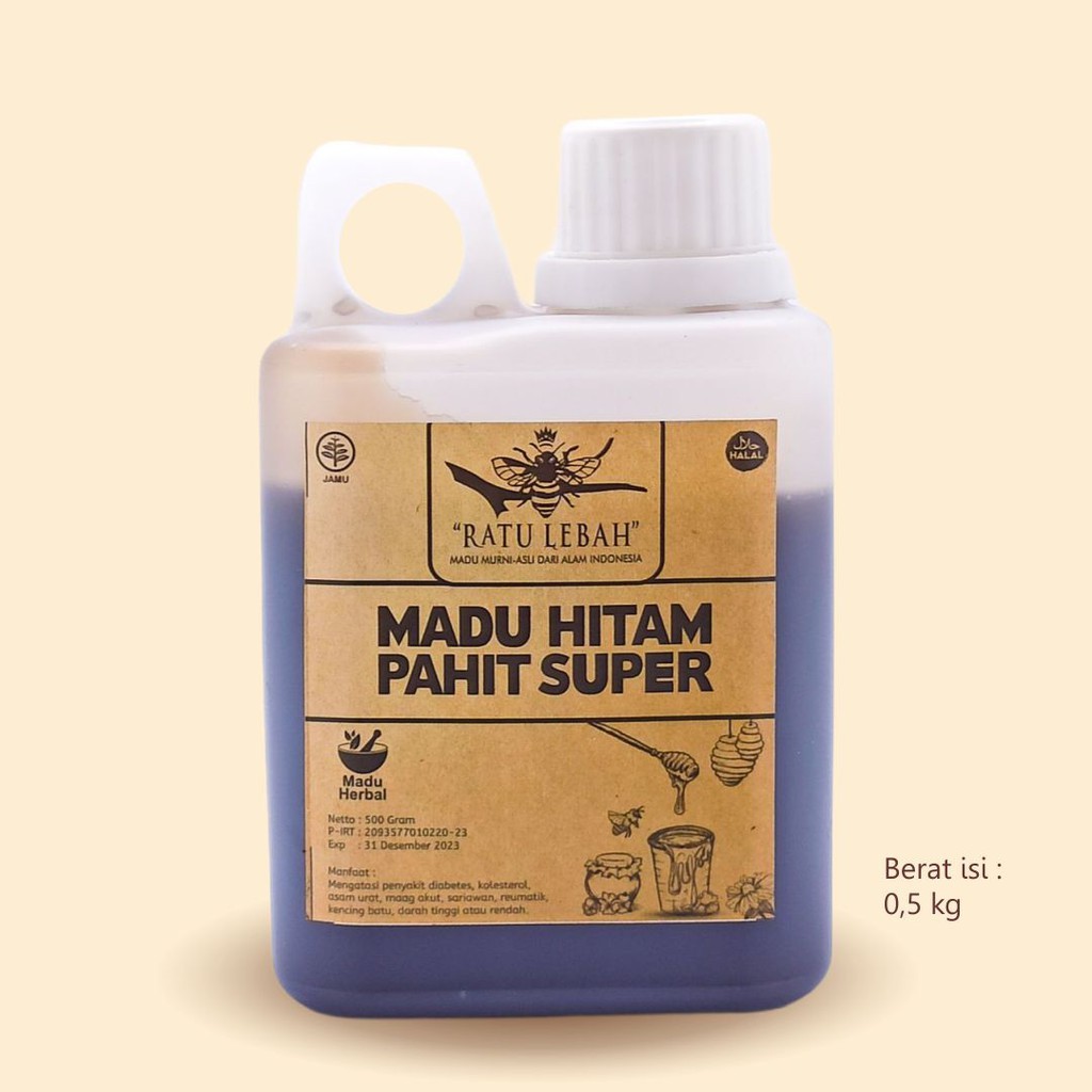 

Madu Hitam Pahit 0,5 kg Herbal Super Ratu Lebah