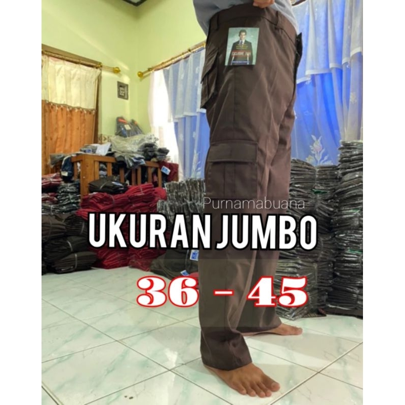 celana pramuka pdl cargo saku 6 ukuran Jumbo 36 - 45 SMP SMA PEMBINA