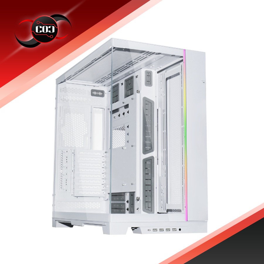 LIAN LI O11 DYNAMIC EVO XL WHITE - TEMPERED GLASS FRONT & LEFT