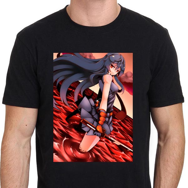 Kaos Akame ga Kill Esdeath Esdese Anime Tshirt Unisex Casual Bahan 100% Cotton Black T-SHIRT
