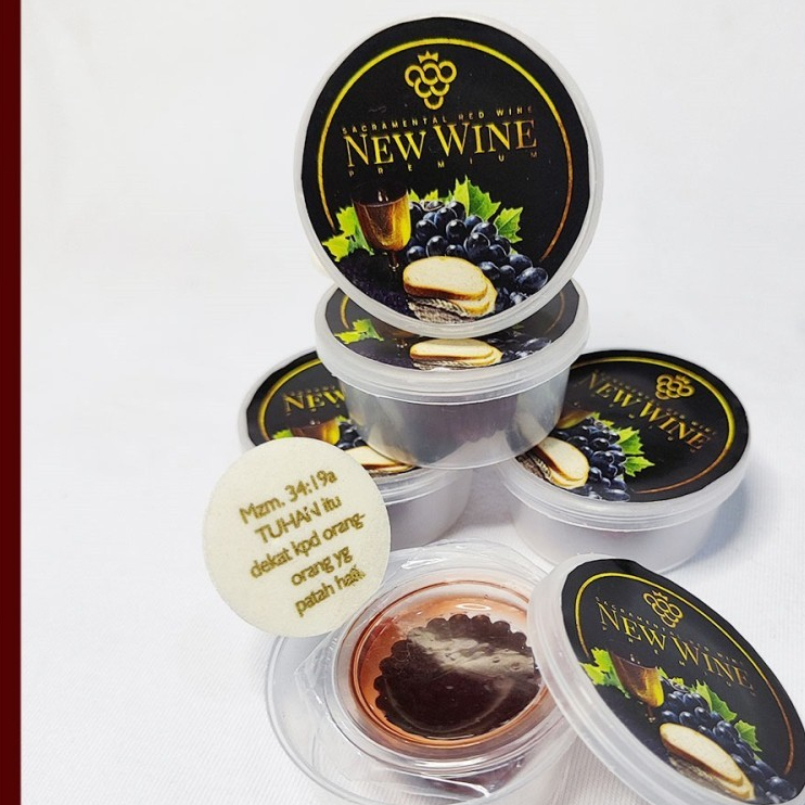 

Minuman Paket Perjamuan Gereja Premium Cup Isi 5-Roti Ayat Kecil